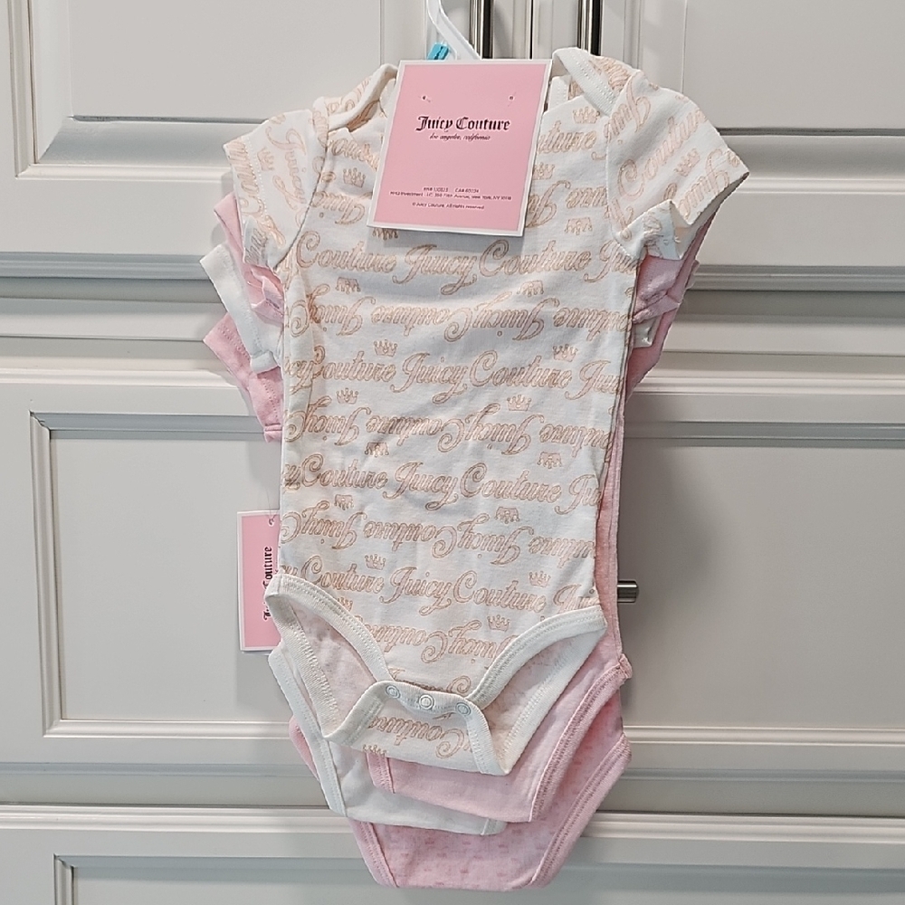Juicy Couture Pink Bodysuit One Piece Short Sleeve - Picture 4 of 5